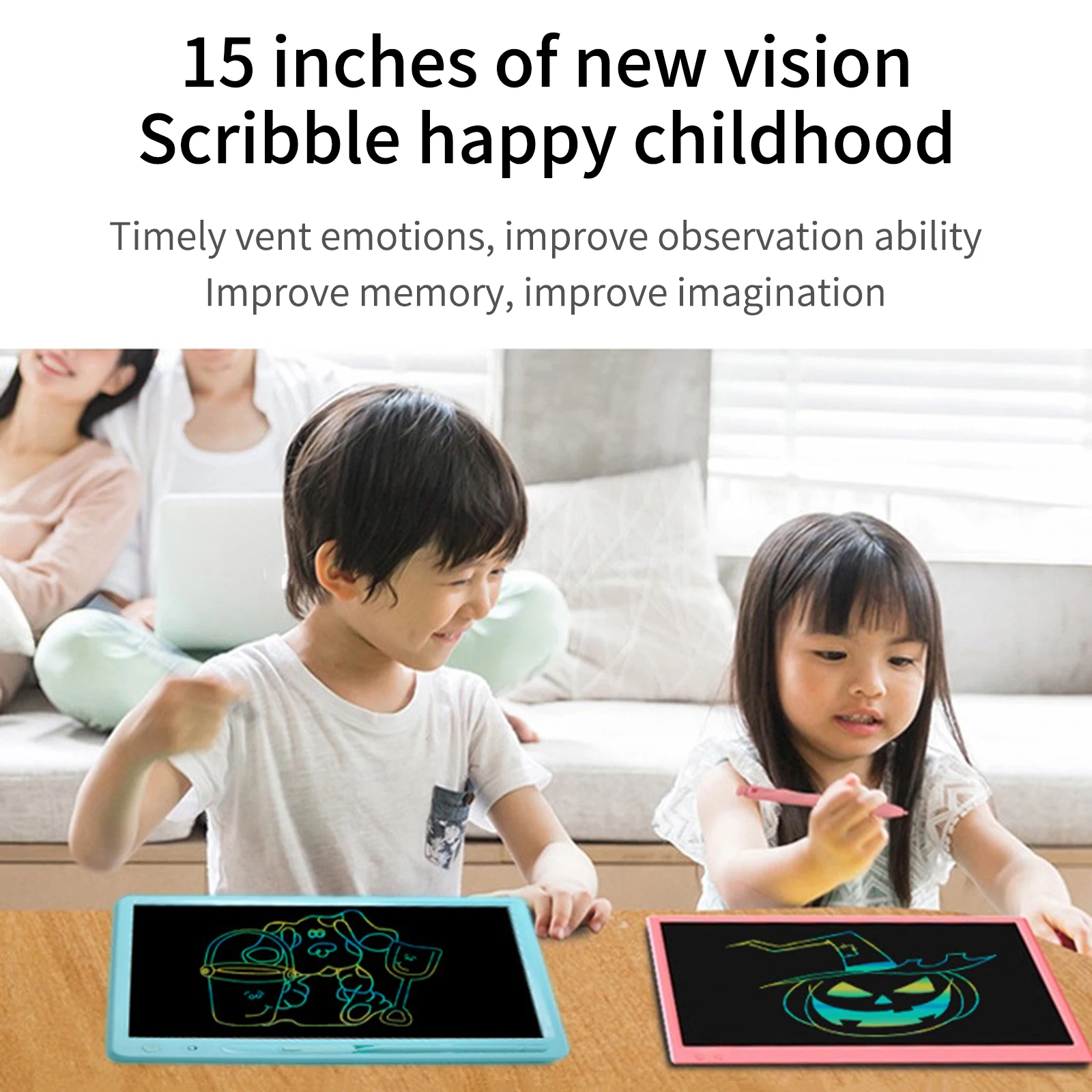 

15 Inch Office Message Boards LCD Writing Tablet Electronic Handwriting Blackboard Doodle Graphic Notepad for Business Home Use