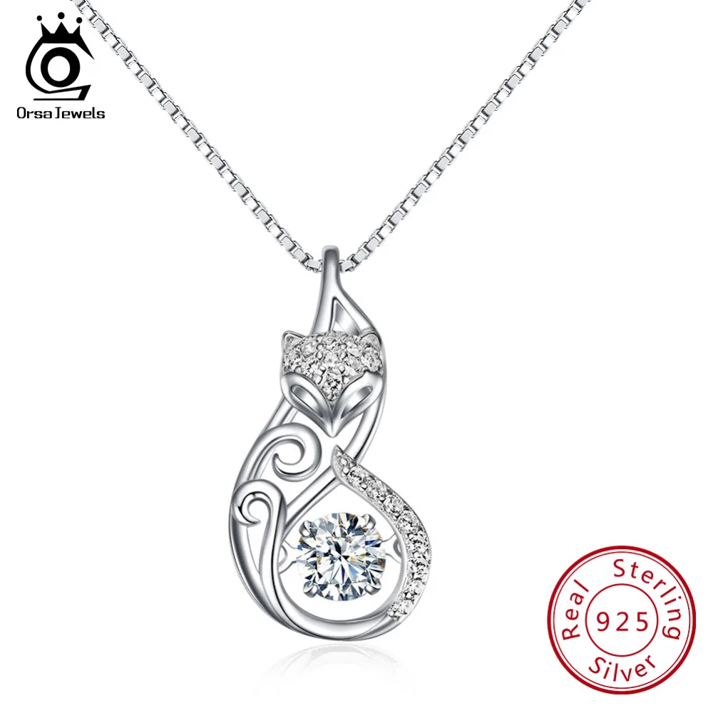 ORSA JEWELS милое ожерелье из стерлингового серебра 925 пробы с изображением лисицы 1
