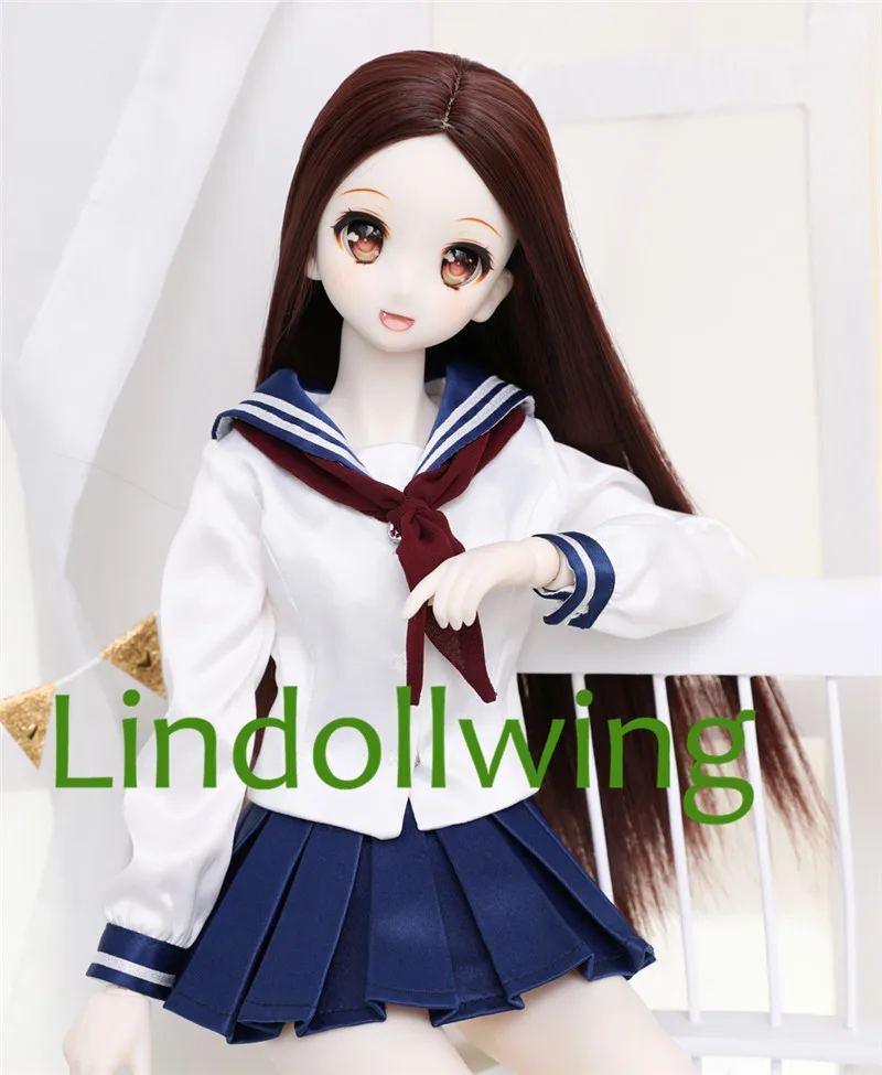 1/3 парик для шарнирной куклы Pullip Dal DD SD LUT Dollfie 8-9 дюймов длинный темно-коричневый |