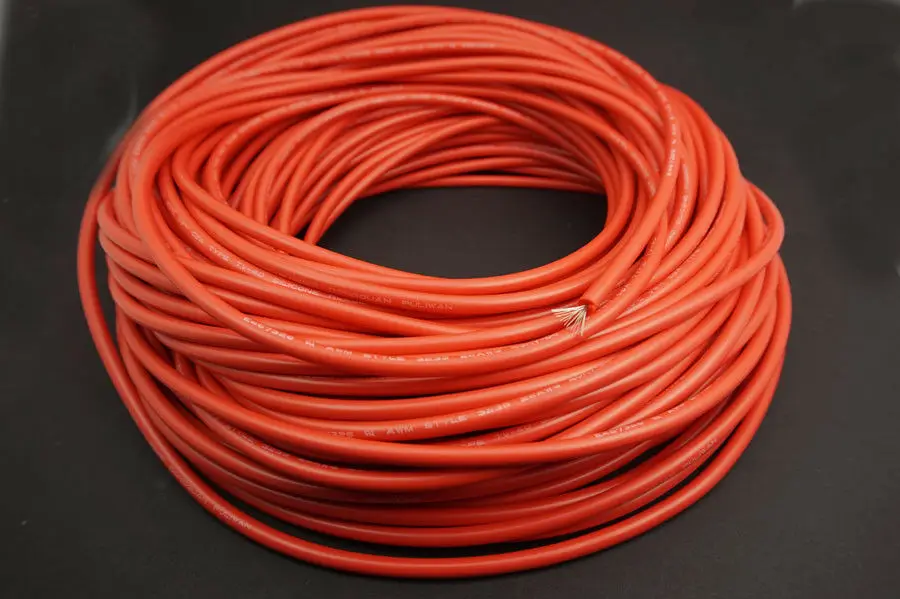 10 футов Высоковольтный красный кабель постоянного тока 22AWG 40 кВ резиновый лазер