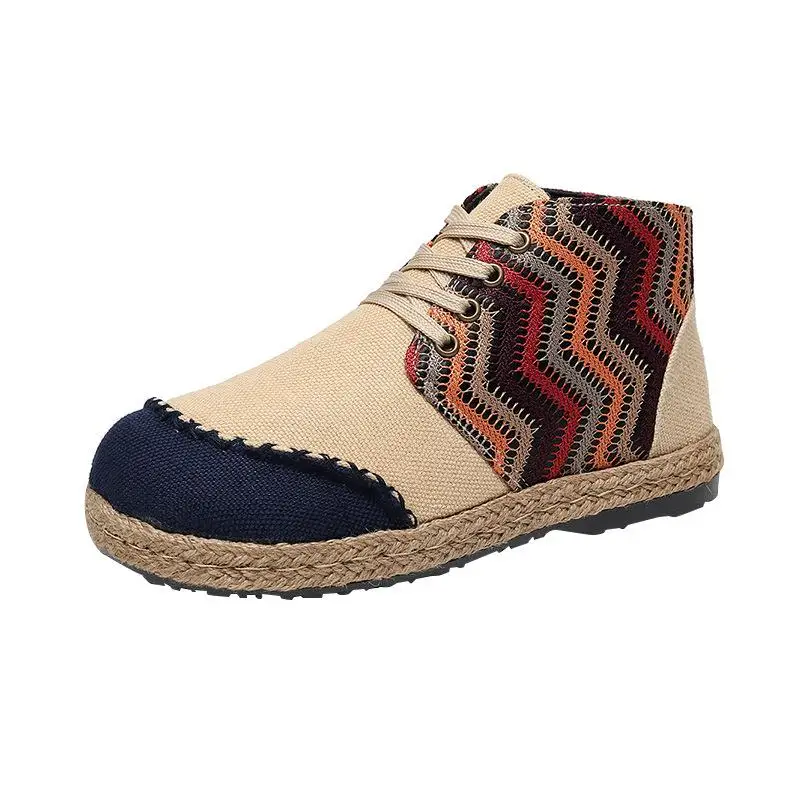 Женские парусиновые туфли на шнуровке с круглым носком | Обувь