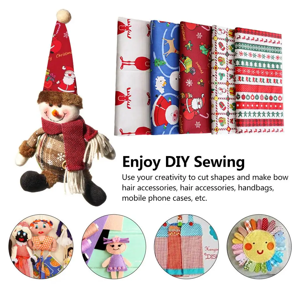 5 шт. Рождественская хлопковая ткань с принтом для шитья лица чехол рукоделия