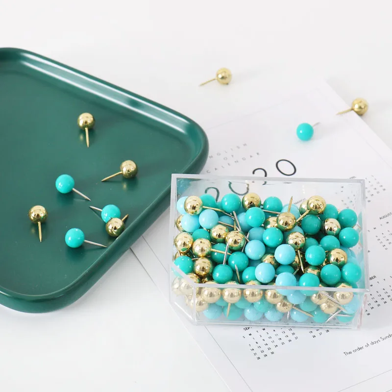 TUTU 120pcs Push Pins Office Decorative Gift Stationery Colored Thumb Tack Message Cork Board Pushpin Thumbtack H0460 | Канцтовары для