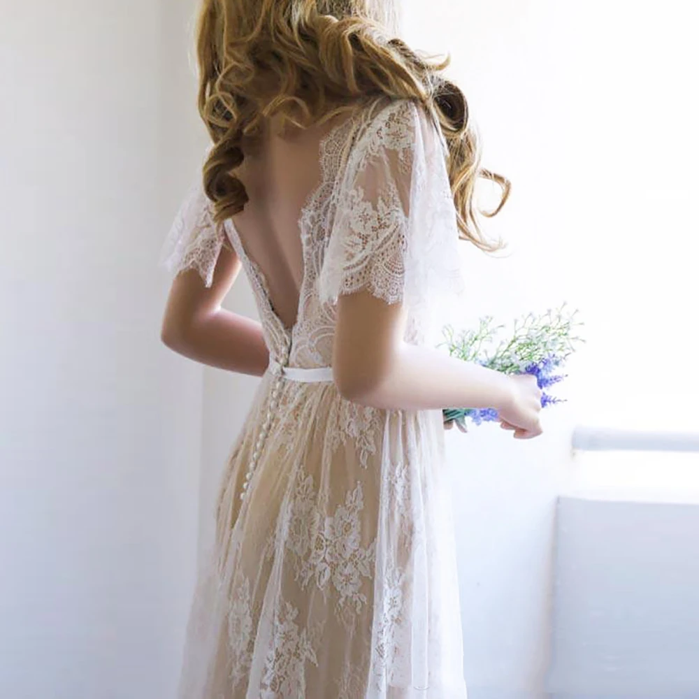 Платье vestido de casamento бокал для шампанского неофициальных Свадебное платье 2021 V