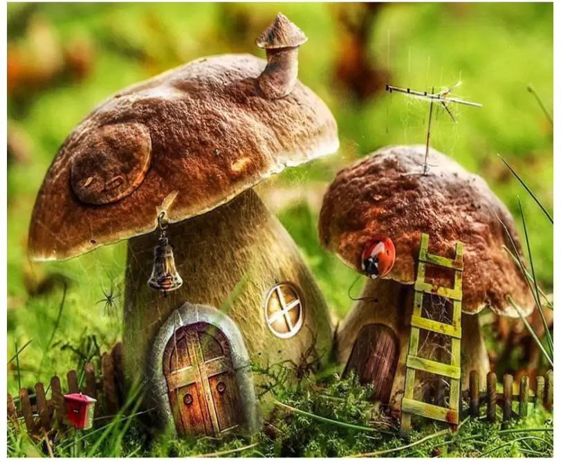 Грибная Алмазная картина крестиком растение dimond вышивка полный квадратный алмаз