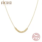 Овальная цепочка ROXI, ожерелья до ключиц для женщин и девушек, простое ожерелье из цепочек, ювелирные изделия, ожерелья из стерлингового серебра 925 пробы и золота