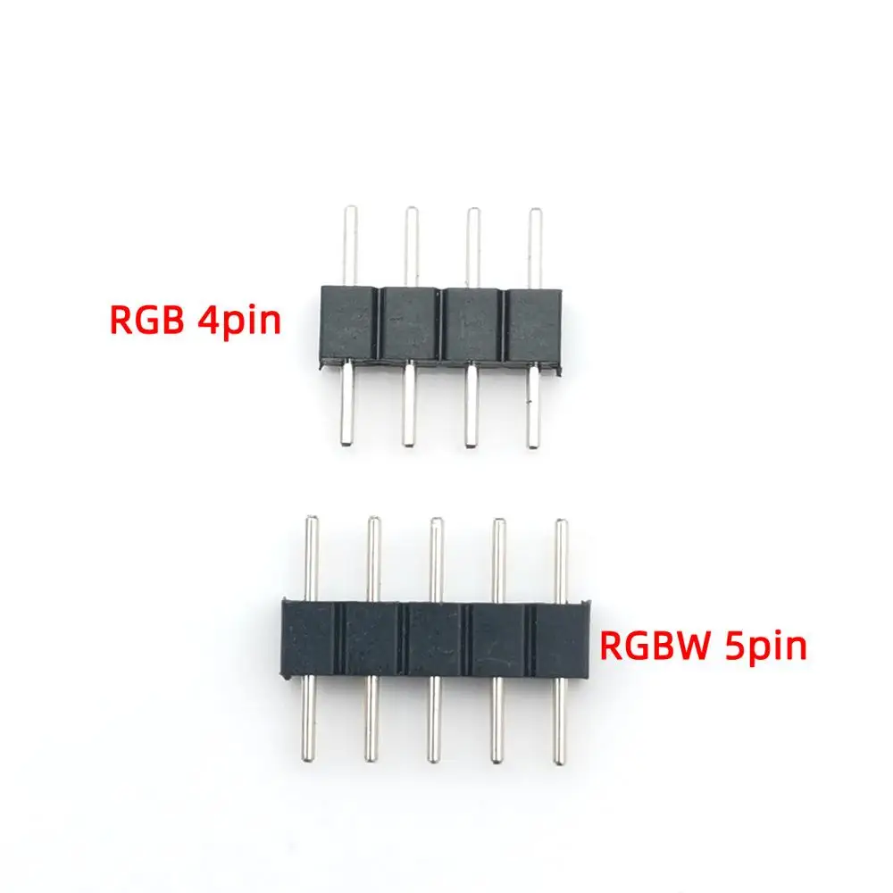 

100Pcs RGB 4Pin RGBW 5PIN Connector Adapter Pin Insertion Needle Male Type Double For 5050 3528 Colour LED Strip Accessories