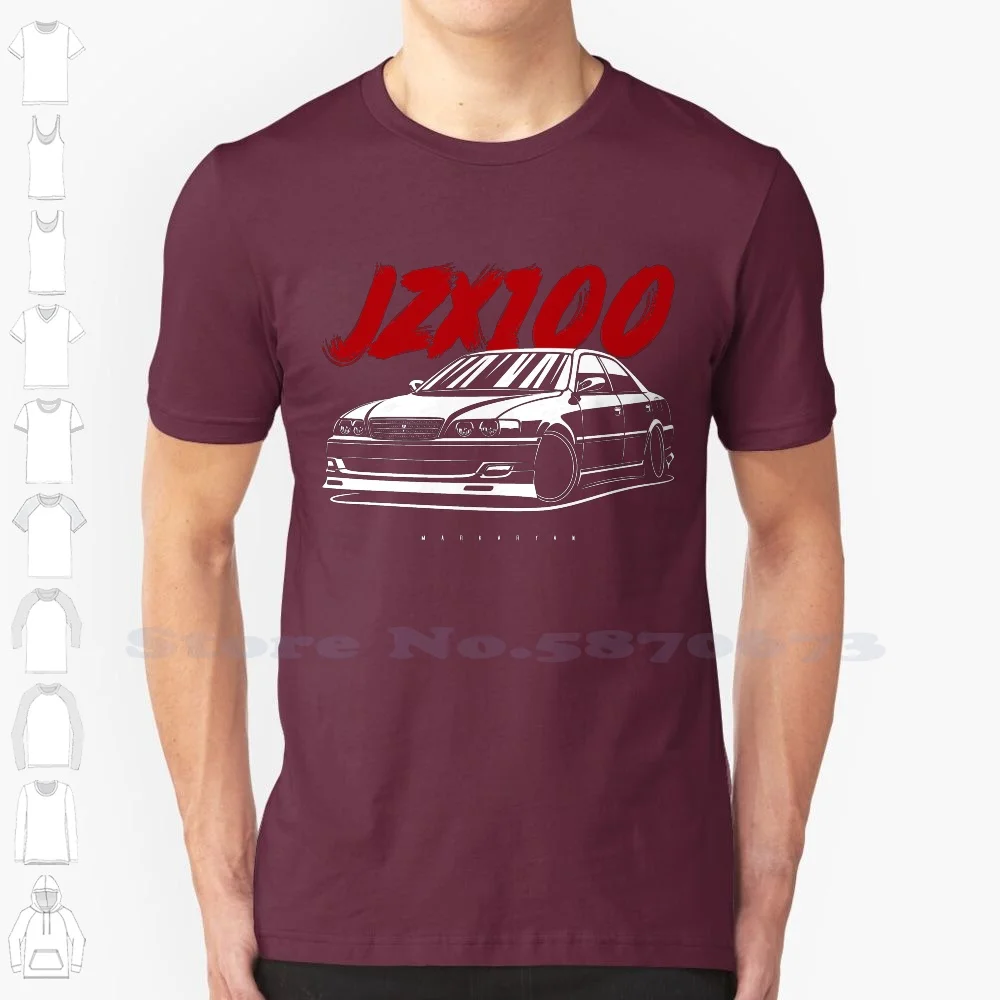 Черно-белая футболка Chaser Jzx100 для мужчин и женщин Автомобильная стойка спортивный