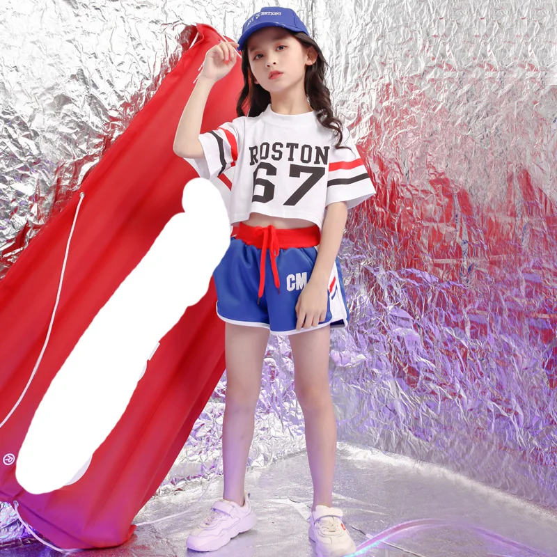 Детская модная укороченная толстовка рубашка Женская Одежда для танцев костюм