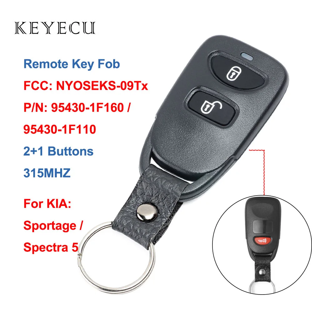 Keyecu 3 кнопки дистанционный ключ брелок от машины 315 МГц для Kia Spectra 5 2008 2009 Sportage 2005 2006