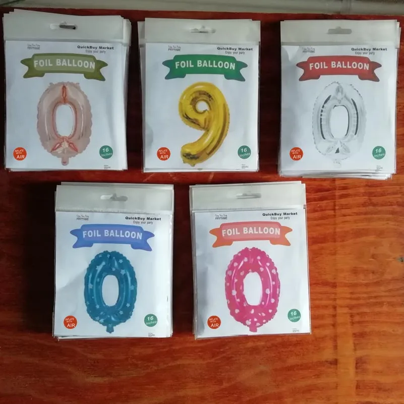 Шары из фольги с алфавитом и цифрами в отдельной упаковке для розничной торговли