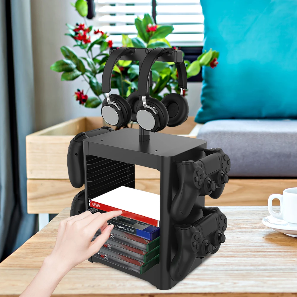 

Universal Storage Rack Holder Supplies Portable Entertainment Earphone for Switch Discs Gamepads Headphone Support Stand