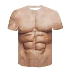Мужская летняя футболка с 3D принтом, забавная футболка для фитнеса с коротким рукавом и 3D принтом, 2021