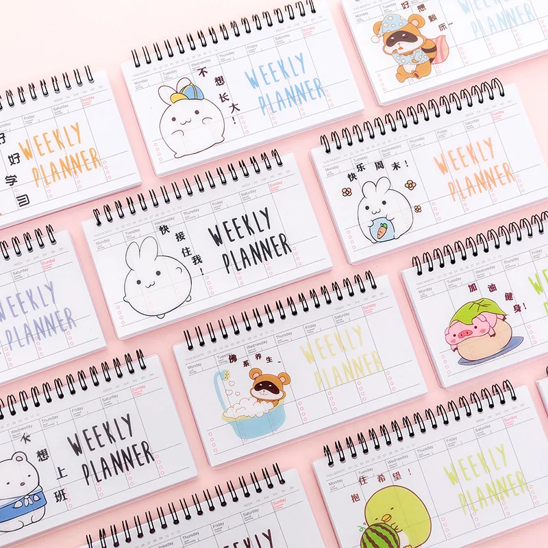 2020 kawaii Coil book планировщик Еженедельный обучение началу ежедневного планирования