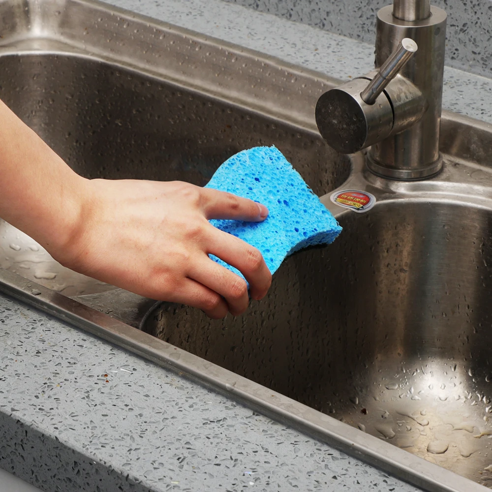 Многоразовая губка скраб Cheanhome целлюлозная против царапин для кухни сковороды