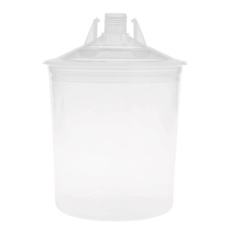 

600ML Transparent Plastic Paint Mixing Cups Inner Cup with Lids for Spray-Gun K3KD