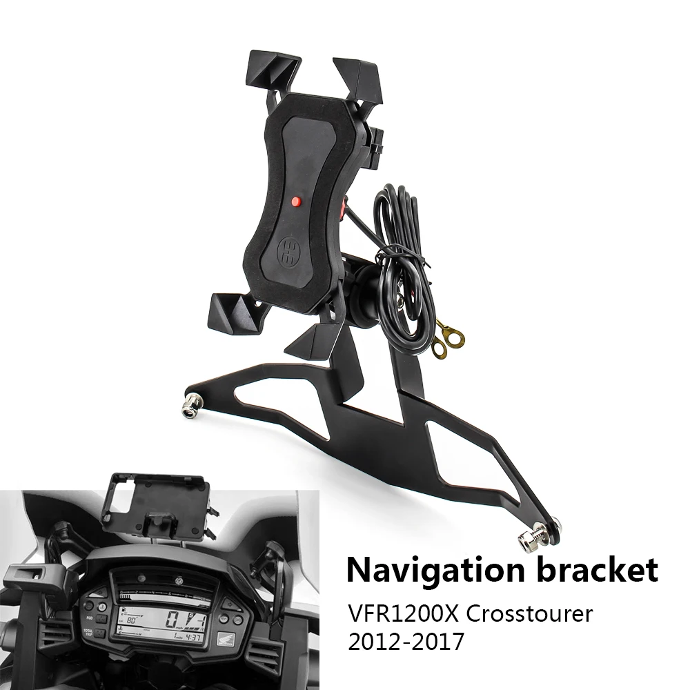 

Для Honda VFR1200X Crosstourer 2012-2017 2016 2015 2014 крепление на лобовое стекло навигационный кронштейн GPS Держатель для смартфона мотоцикл