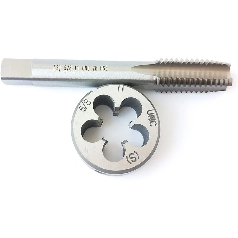 

5/8-11 HSS Tap And Die Set， UNC Machine Thread Tap And UNC Round Thread Die Right Hand