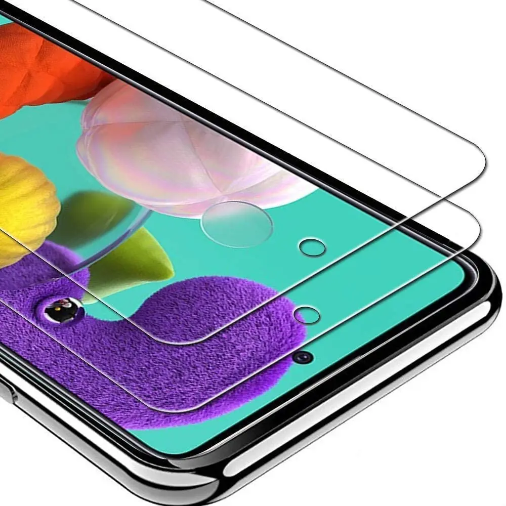 

Mobile Stuff 2 Pack Tempered Glass Screen Protector For Galaxy A51 Scratch Resistance Protection 9H Hardness HD Transparent