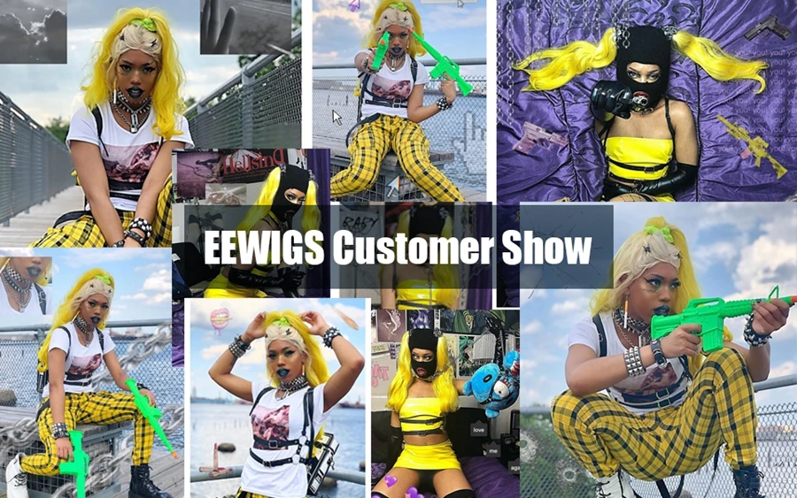 EEWIGS высокая температура желтый блонд синтетический парик Серый прямой кружевной передний парик с волосами младенца бесклеевой Омбре парики для женщин