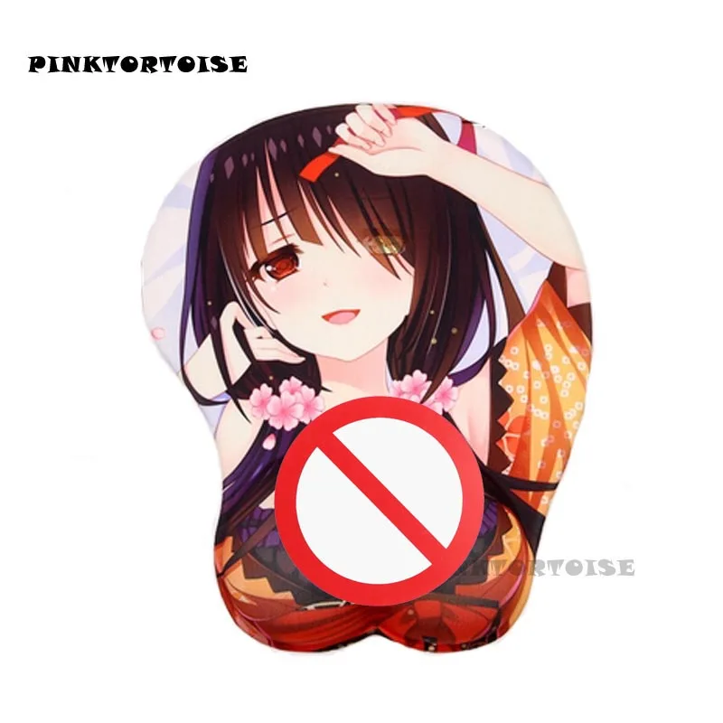 

PINKTORTOISE otaku anime Tokisaki Kurumi mousepad 3D Chest Silicone Wrist Rest Mouse Pad notebook PC mousepad mat playmat