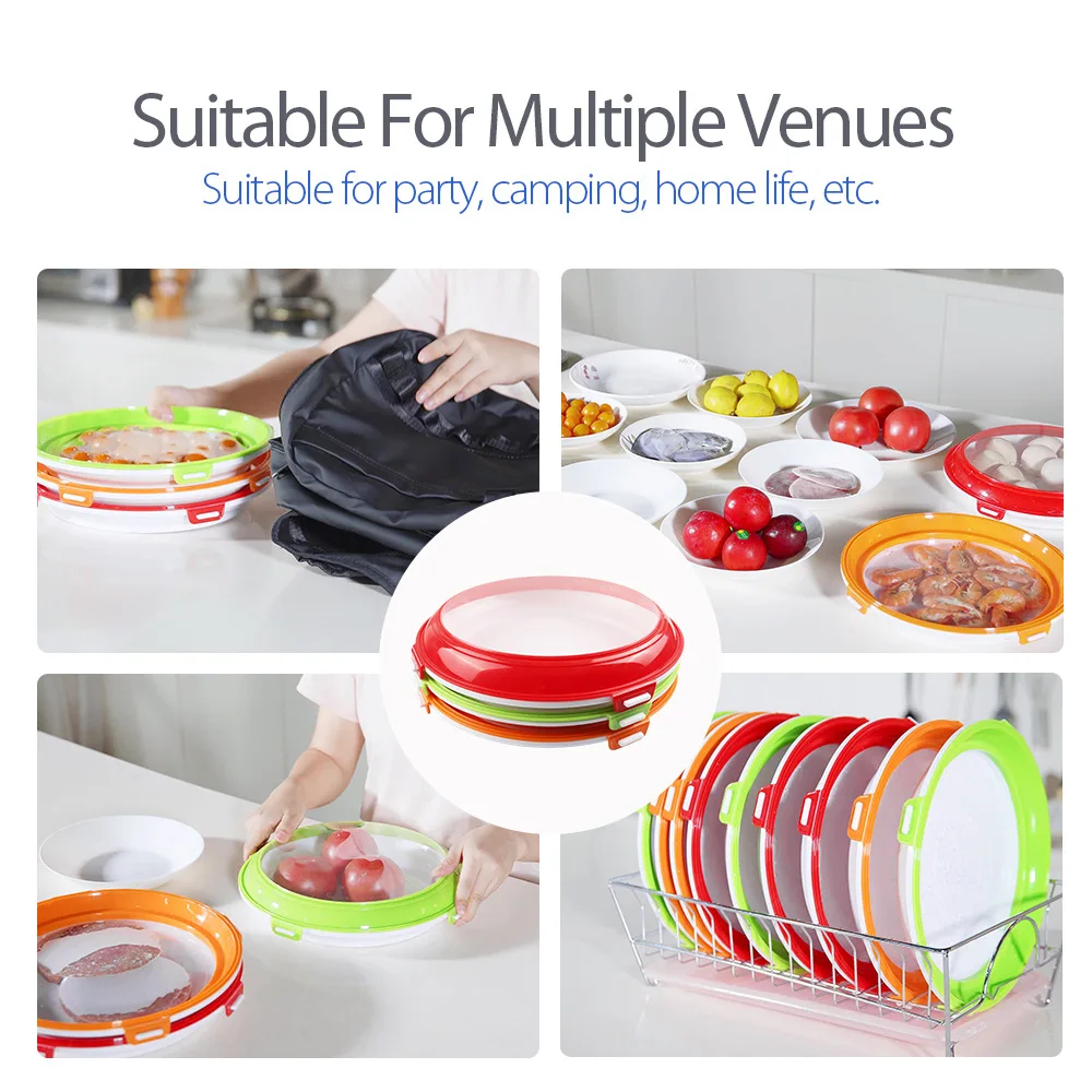 

Fresh Keeping Tray Double Sided Refrigerator Food Plastic Storage Tray Box Round Food Preservation Tray Food Storage Containers