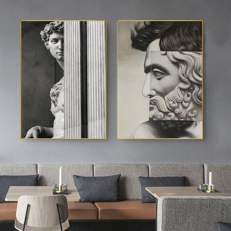 Давид скульптура Искусство Холст Плакаты и печать современная статуя