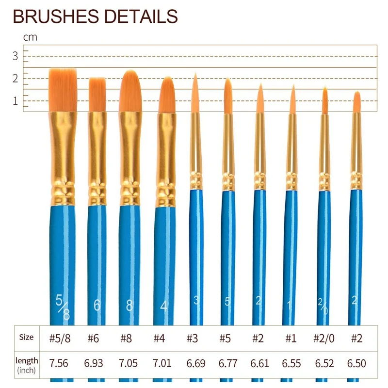 

Acrylic Paint Brushes Set 30 Pcs Watercolor Brush Set Paint Brush with Nylon Hair Paint Brushes for Kids Painting Oil