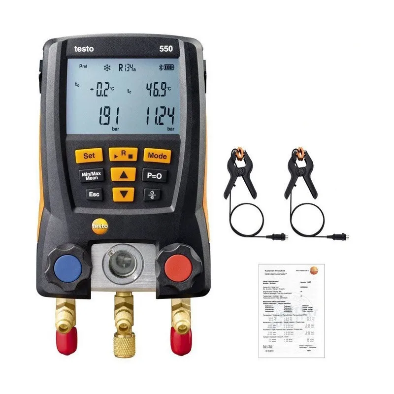 Testo 0563 1550 с 2 шт. зондами зажимами цифровой измеритель коллектора комплект