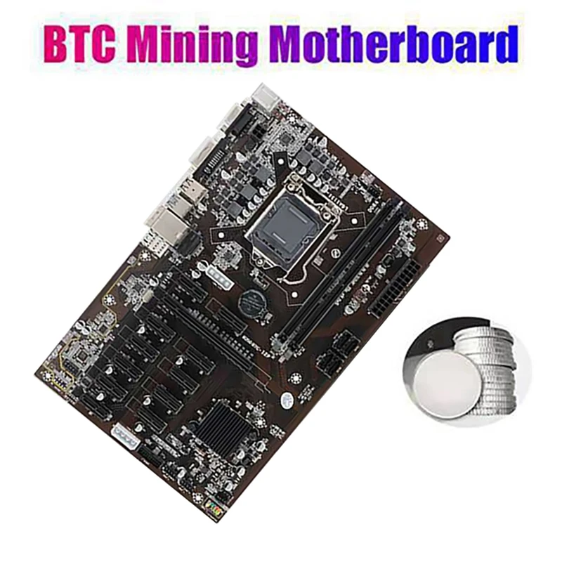 Материнская плата для майнинга BTC B250 с ЦП G3930/G3900 + вентилятор кабель питания от 6 до