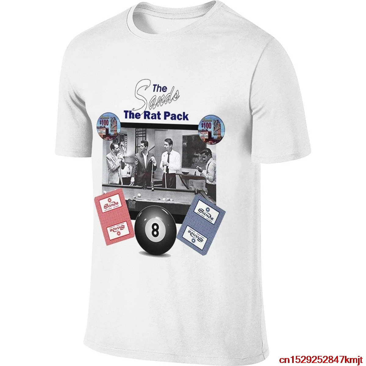 Белые теннисные футболки FGHFG The Rat Pack Ocean 11 LAS Vegas Frank Sinatra Sammy Davis Dean Martin в