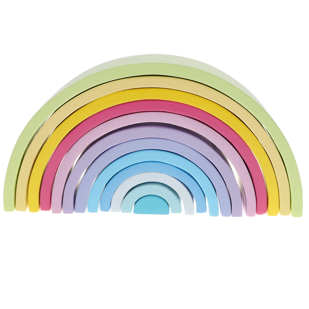 

Montessori Toys for Kids, Wooden Macaron Stacking Blocks Early Learning Toys