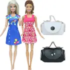 4 шт.лот = 2 шт. модная юбка в разных стилях + 2 шт. черно-белая сумочка-кошелек, Одежда для куклы Барби, детские игрушки, аксессуары