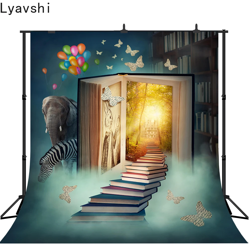 

Lyavshi vinyl photographic background Dream animals cute book balloon children party backdrop photocall professional customize
