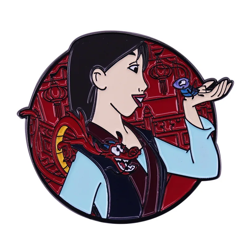 Милые эмалированные Броши LB1995 Mulan булавки для женщин новые модные украшения