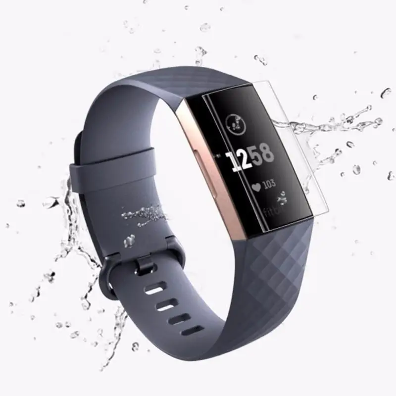 3 шт. полное покрытие для Fitbit Charge браслета закаленное стекло защита экрана чехол