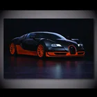 Картина на холсте BUGATTI 2010 Veyron 16,4, суперспортивный автомобиль, Настенная картина, плакаты и принты, шелковое искусство для декора гостиной