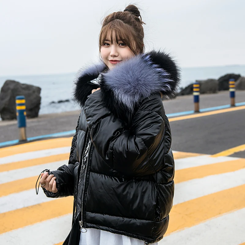 2020 Толстая зимняя куртка с капюшоном Женская парка Повседневная Серебристая