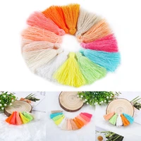 100pcs colorful 3cm small cotton fringe tassels trim charm pendant for diy dangle earrings jewelry making accessories supplies