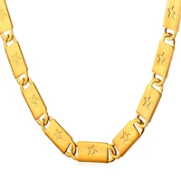 collare box link chain star necklace men jewelry 316l stainless steel gold color box link chain necklace n253