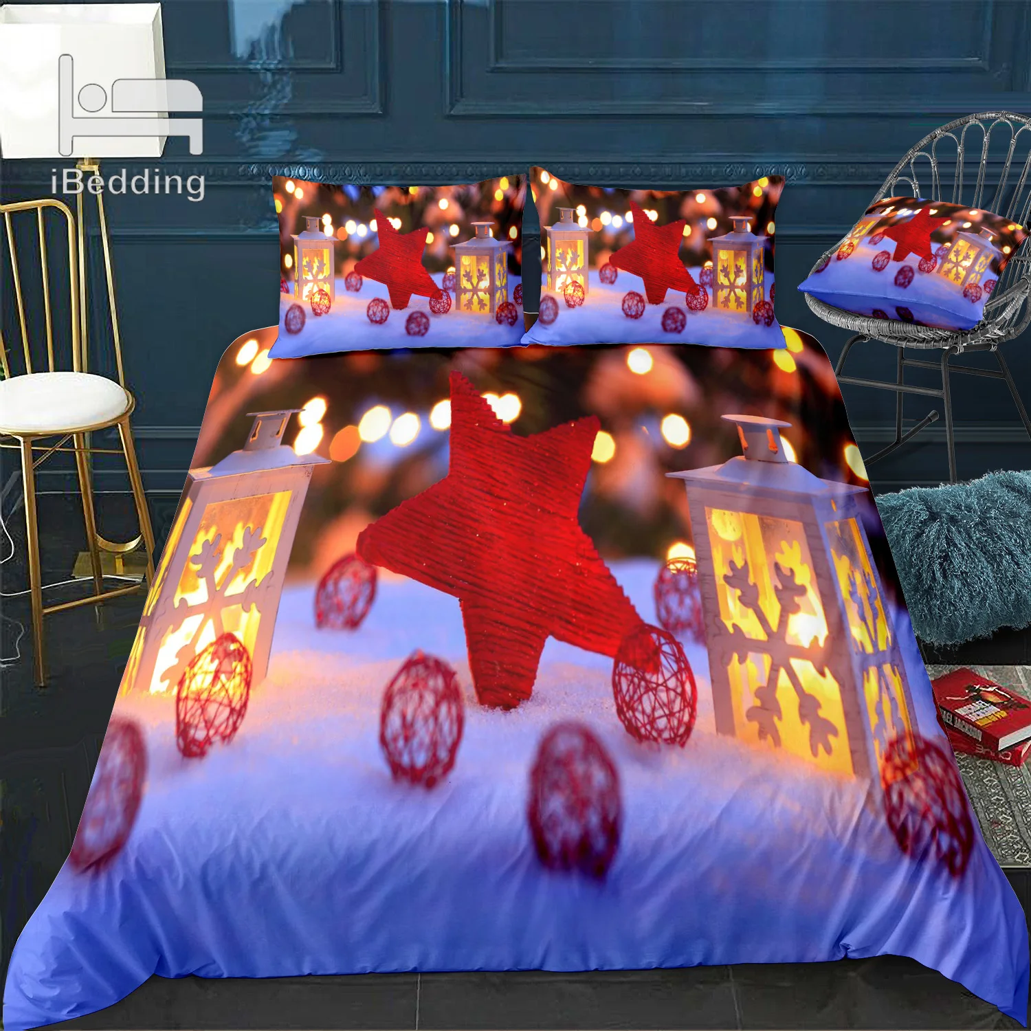 С Новым Годом Счастливого Рождества подарок 3D комплект постельного белья с