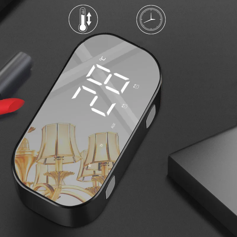 S5 Bluetooth/беспроводной динамик светодиодный зеркальный цифровой будильник 3D