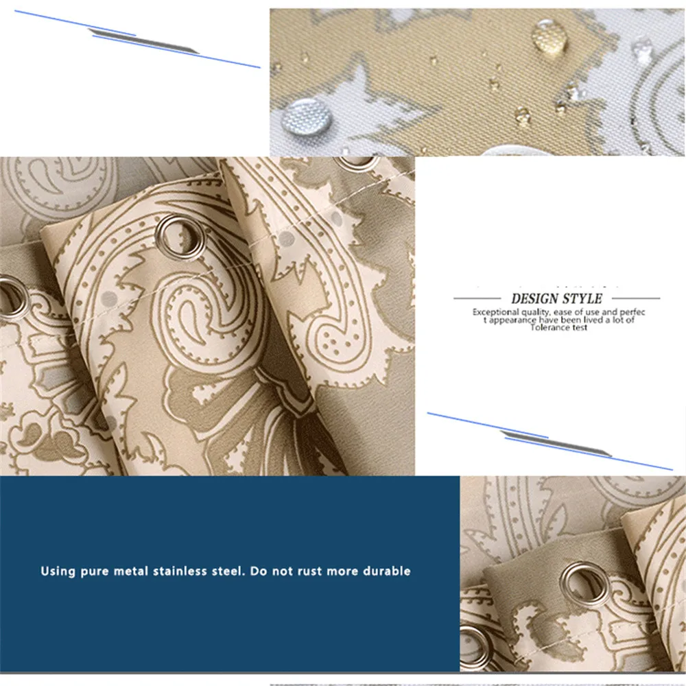 Занавеска для душа мандала традиционный этнический орнамент кружевная кайма с