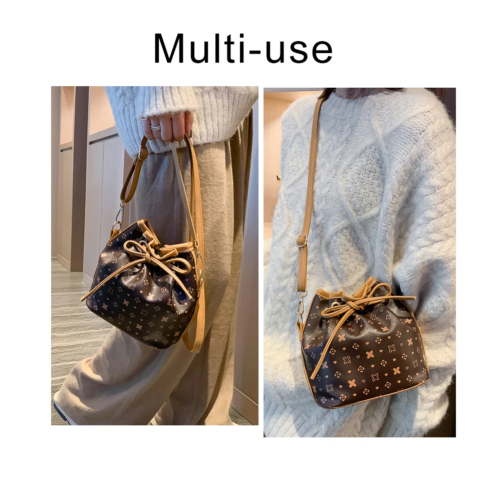 Женская сумка-мешок на шнурке с принтом | Багаж и сумки