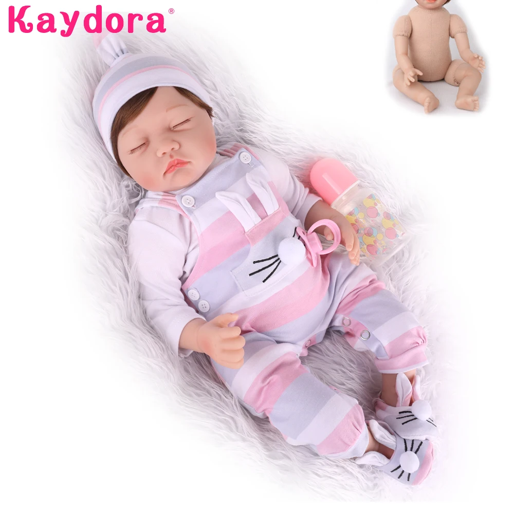 

Silicone Reborn Sleeping Baby Lol Dolls 22 inch 55cm cloth body adorable Lifelike Bonecas girl Playmates Bebe Menina kids Gifts