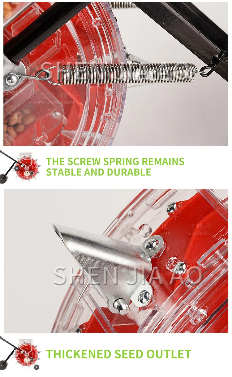 1PC Manual Seeder Machine Hand Push Soy Peanut Corn Seeder Machine Hand Push Roller Point Carousel Precision Seeder Tool