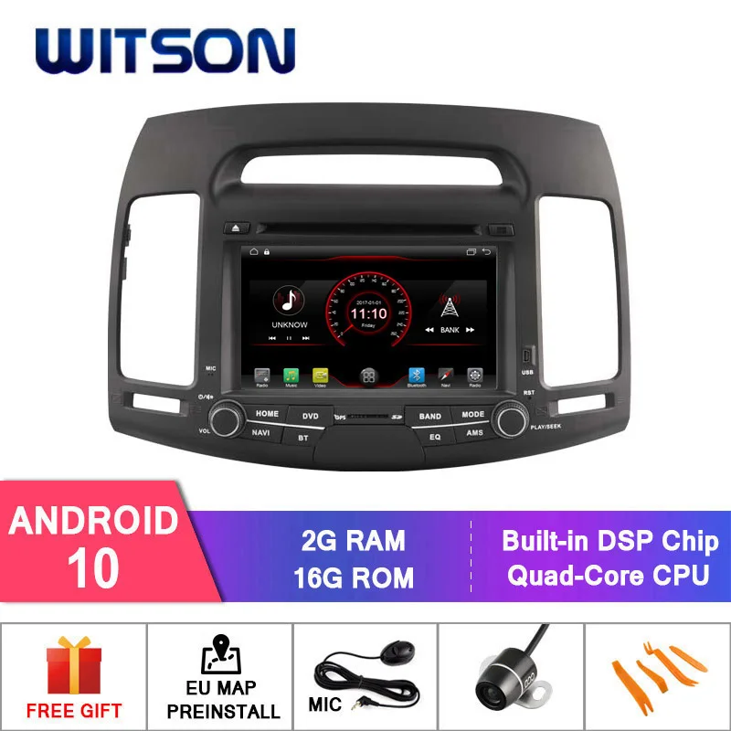 WITSON Android 10.0 2GB RAM 16GB FLASH CAR RADIO for HYUNDAI ELANTRA auto stereo navigation +DAB+OBD+TPMS+DVR+Wifi/3G