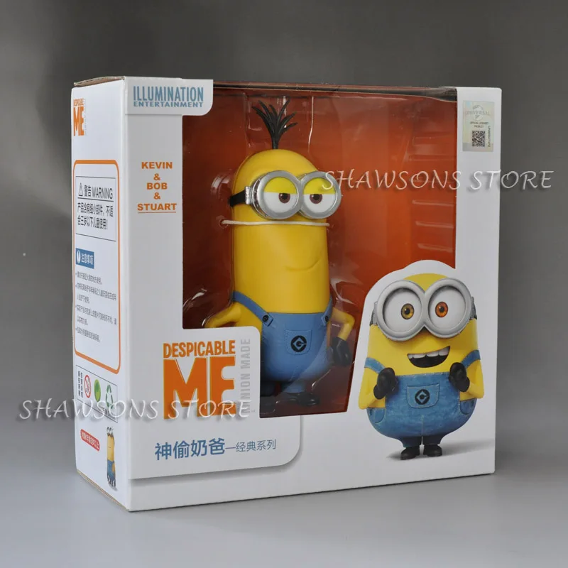 Kevin in Box Персонажи из фильма игрушки " Миньоны Боб Стюарт Кевин в джинсах фигурка куклы - Цвет: Kevin in Box