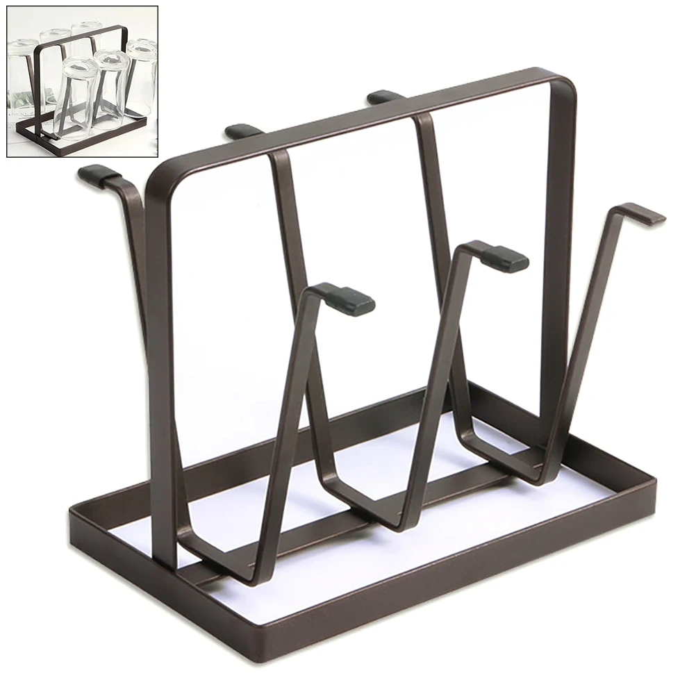 2019 железная стойка для 6 чашек стеклянная кружка дома кухни бара дерева посуды