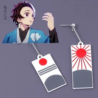 cartoon anime demon killer kimetsu no yaiba device earrings kamado tanjirou cosplay accessory accessory acrylic earring gift